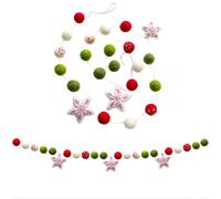 Ghirlanda da appendere per albero di Natale con palline stella in feltro e decor
