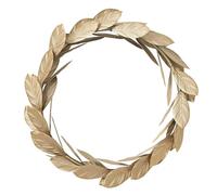 Ghirlanda da parete in metallo con foglie dorate, decorazione da parete per porta d'ingresso, 30,5 cm, per Natale, finestra, matrimonio, decorazione per feste