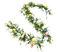 Ghirlanda da tavola primaverile - Filo floreale finto verde da 1,8 m, decorazione pasquale, accento rustico di vigna pastello, visualizzazione stagionale | Decorazione ideale per la casa