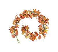 Ghirlanda d'Autunno 1,8 m Decorazione artificiale per la casa, ghirlanda autunnale con foglie di per esterni | per porta principale, cortile, giardino, camera da