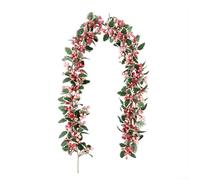 Ghirlanda decorativa con bacche rosa, 180 cm, in materiale plastico, progettata per interni ed esterni, per esporre e creare atmosfera durante le vacanze (rosa)