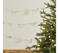 Ghirlanda decorativa con vischio dorato e spago dorato, 5 m