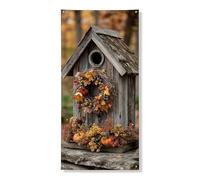 Ghirlanda decorativa rustica autunnale per porta, vintage, foglie autunnali, decorazione per interni ed esterni, 91 x 182 cm