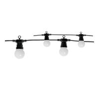 Ghirlanda di 10 lampadine 50 LED bianche, con spazio di 25 cm. Lunghezza totale: 7,25 m. IP44.