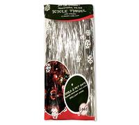 Ghirlanda di 2000 stalattiti argento per albero di Natale, in Mylar lucido vecchio stile 45,7 cm di lunghezza, sicura per bambini e animali domestici, da appendere con ornamenti e decorazioni