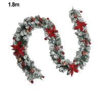 Ghirlanda di Abete Artificiale con Bacche Rosse e Palline per Arredamento Soggio
