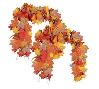 Ghirlanda Di Autunno Per Mantello - Ghirlanda Per Appendiabiti Da 5,7 Piedi | 2 Pezzi Di Seta Foglie Di Acero Artificiale Decorazioni Autunno, Ghirlande Del Ringraziamento, Decorazioni Di Vite Per Cen