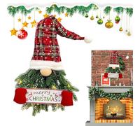 Ghirlanda di Babbo Natale - illuminata per il vecchio senza volto, decorazione per interni ed esterni, casa colonica rustica, per la stagione invernale, per il vecchio senza volto