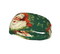 Ghirlanda di Babbo Natale per le vacanze di Natale, fasce sportive traspiranti in spugna atletica, fascia per il sudore che assorbe il sudore