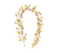 Ghirlanda di bacche per decorazione, ghirlanda artificiale di Natale da 1,8 m, decorazioni natalizie per esterni, decorazione stagionale, ghirlanda di bacche di agrifoglio per camino