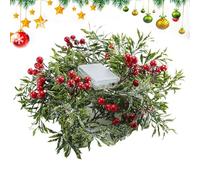 Ghirlanda di bacche rosse, 1,75 m, pianta rampicante a LED in ABS, decorazione artificiale con luci a batteria, accento festivo per, portico, tavolo della fattoria e feste interne ed esterne