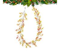 Ghirlanda di baie per albero di Natale, ghirlanda di mirtilli rossi da 6,2 piedi per Natale, decorazione stagionale, decorazione rustica, ghirlanda di Natale Real Touch per tavolo, mant