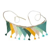 Ghirlanda di bandierine con frange di cotone colorato per la decorazione della scuola materna feste per bambini baby shower appeso alla parete sfondi colorati per foto del bambino