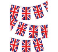 Ghirlanda di bandierine della Gran Bretagna Union Jack con 20 bandierine da 10 m, colore: rosso, bianco e blu GetInStyle Shop