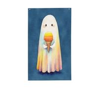 Ghirlanda di bandierine per la casa del cortile con un cono gelato, striscione con occhielli per interni ed esterni, decorazioni per la casa