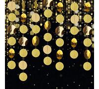 Ghirlanda di Carta Decorazione Scintillante Rotondo Striscione da Appendere Ghirlande per Matrimonio Compleanno Natale Festa, Oro 4 Pezzi x 4m (Oro)