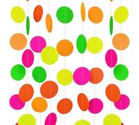 Ghirlanda di carta rotonda 4 m, 2 pezzi, ghirlanda di carta arcobaleno, decorazione da appendere a dischi colorati, adatta per matrimoni, feste, compleanni di carnevale