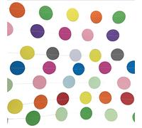 Ghirlanda di carta rotonda da 12 m, carta a pois colorata, decorazione per finestre, 4 m, stelle filanti arcobaleno, decorazione per feste di compleanno, matrimonio, carnevale