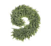 Ghirlanda di cedro artificiale, ghirlanda di pino verde per decorazione invernale, realistica per caminetto, ringhiera delle scale, telai di porte, finestre e decorazioni per le vacanze all'aperto