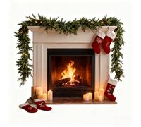 Ghirlanda di cedro di Natale con un tocco reale, realistica ghirlanda di pino di cedro per caminetto decorazione domestica cipresso sempreverde 162 foglie