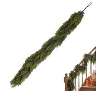 Ghirlanda di cedro di Natale | Ornamento artificiale di cedro | Realistica | Realistico Spesso Pieno Verde Decorazione Per Appartamento Interno Balustro Camino Parete Porta Tavolo Soggiorno Mantello