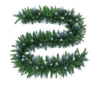 Ghirlanda di cedro - Ghirlanda natalizia da 8,8 piedi | Ghirlande per la decorazione della casa | Ghirlanda artificiale di cedro innevata per interni | Elegante ghirlanda di foglie innevate per runner