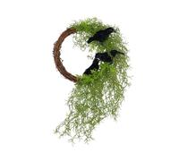 Ghirlanda di corvo artificiale a prova di tempo, decorazione da appendere alla parete per tutto l'anno per uso esterno facile da usare ghirlanda artificiale per uccelli
