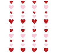 Ghirlanda di Cuori Decorazione di Valentines, Rosso Rosa Banner con Ghirlanda di Cuori Appesi, Banner Cuori Sospeso per Compleanno Matrimonio Valentines Decorazione di Sfondo di Soffitto di Casa (4)