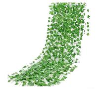 Ghirlanda di edera artificiale da 2,1 m, in tessuto, con steli flessibili, resistenti ai raggi UV, decorazione per interni ed esterni, per matrimoni, giardino, recinzioni, pareti, feste, casa