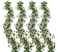 Ghirlanda di eucalipto artificiale, 4 pezzi, 1,8 m, da appendere, con foglie verdi, pianta verde da appendere, per centrotavola, feste, matrimoni, decorazione da tavolo