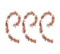 Ghirlanda di eucalipto artificiale, confezione da 3 ghirlande di vite in plastica da 195 cm, per decorazione autunnale, decorazione per matrimoni e camini, foglie autunnali realistiche con tonalità