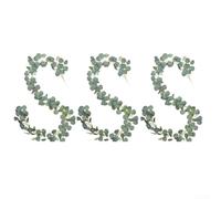 Ghirlanda di eucalipto artificiale, confezione da 3 ghirlande di vite in plastica da 195 cm, per decorazione autunnale, decorazione per matrimoni e camini, foglie autunnali realistiche con tonalità
