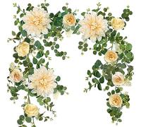 Ghirlanda di Eucalipto, Ghirlanda di Fiori, Arco di Fiori, 180cm, Ghirlanda di Eucalipto Artificiale, per Matrimoni, Decorazione per la Casa (Champagne)
