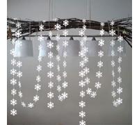 Ghirlanda di fiocchi di neve bianca perla, decorazione da appendere, con fiocchi di neve, per feste natalizie, compleanni, matrimoni invernali, Capodanno, camera dei bambini, vetrina, baby shower