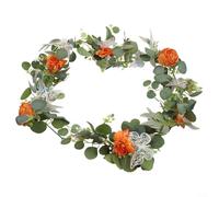Ghirlanda di fiori artificiali, 180 cm, con steli girevoli e sei farfalle 3D per decorazione centrotavola banchetti (E)