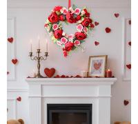 Ghirlanda di fiori artificiali a forma di cuore per San Valentino, per