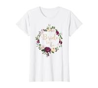 Ghirlanda di fiori da sposa con scritta in lingua inglese "Bride to be" Maglietta