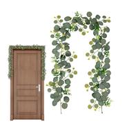 - Ghirlanda di fiori di eucalipto - 6 piedi ghirlanda di foglie | 6 piedi artificiale di eucalipto con semi per matrimoni, runner da tavolo, sfondo, feste, centrotavola, decorazione della stanza