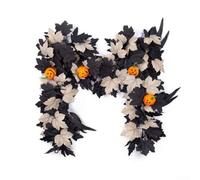 Ghirlanda di foglie artificiali da parete per Halloween, decorazione a foglia in plastica adatta per creare un'atmosfera autunnale su porte interne, finestre e tavoli