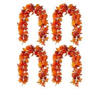 Ghirlanda di foglie d'acero - Corda di foglie autunnali da 170 cm, 4 pezzi, vite artificiale per raccolta, decorazione stagionale vintage | Balcone Muro Giardino Ingresso Portico Porta Finestra Patio