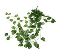 Ghirlanda di foglie di vite artificiali in rattan con 9 steli di seta verde Epipremnum Aureum da appendere piante finte per casa, matrimoni, feste, ufficio, negozio, decorazione da parete e giardino