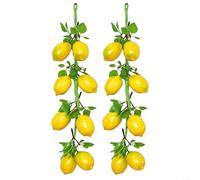 Ghirlanda di frutta artificiale con 8 limoni finti per stringa per decorazione da parete del giardino, ornamenti per la casa, esposizione di ristoranti e hotel, oggetti di scena fotografici in studio