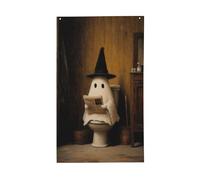 Ghirlanda di giornale in legno rustico, per bagno, cortile, casa, bandiere, 0,9 x 1,5 m, con occhielli, decorazione per interni ed esterni, feste per la casa