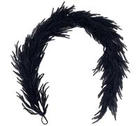 Ghirlanda di Halloween, 5, 9 piedi neri Norfolk Pine Garland Garland Real Touch Faux Plant per tavolo, camino decorazioni di Halloween