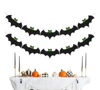 Ghirlanda di Halloween Pipistrello | 2,5 m Decorazione festiva scintillante e luminosa | Banner da appendere luminoso stile fattoria spaventosa - per Festival Portico Festa Negozio Casa Finestra