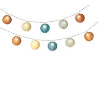 Ghirlanda di luci a LED a energia solare, 4,5 m, in nylon, per giardino, balcone, giardino, feste, luci per esterni, da appendere, decorazione da giardino, luce bianca calda