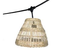 Ghirlanda di luci collegabili per esterni con paralume in erba marina, stile bohémien, 7 lampadine a filamento portalampada E27 LED bianco caldo TESSA LIGHT 6m