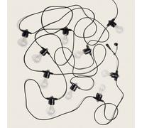 Ghirlanda di Luci con 10 Portalampade E27 10m Nero IP44