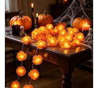 Ghirlanda di luci della stringa del fiore di calendula 20LED USB per Dia De | Decorazione per altare culturale, fiori realistici in PVC, alimentazione USB, finestra del camino, Diwali Halloween