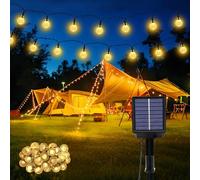 Ghirlanda di luci solari per esterni, resistente alle intemperie, 30 LED bianco caldo, 3 m + 5,1 m, 8 modalità, IP65, ghirlanda di luci solari per esterni resistente alle intemperie, lanterne solari